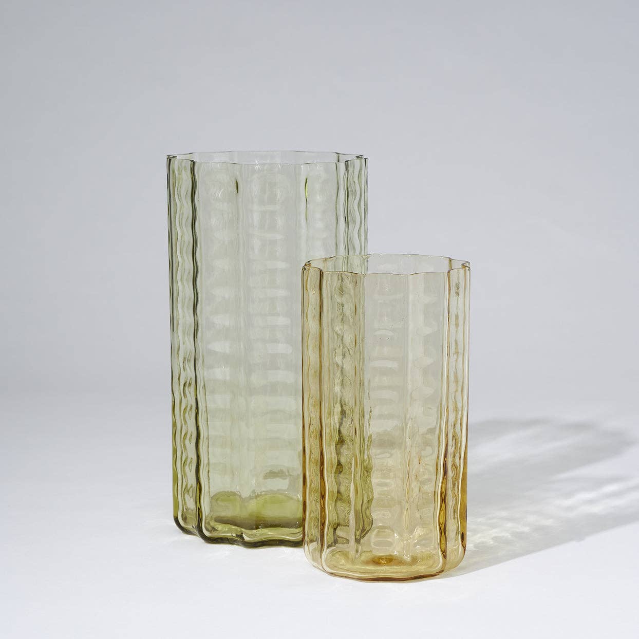 Jelly Glass Vase Honey (L)