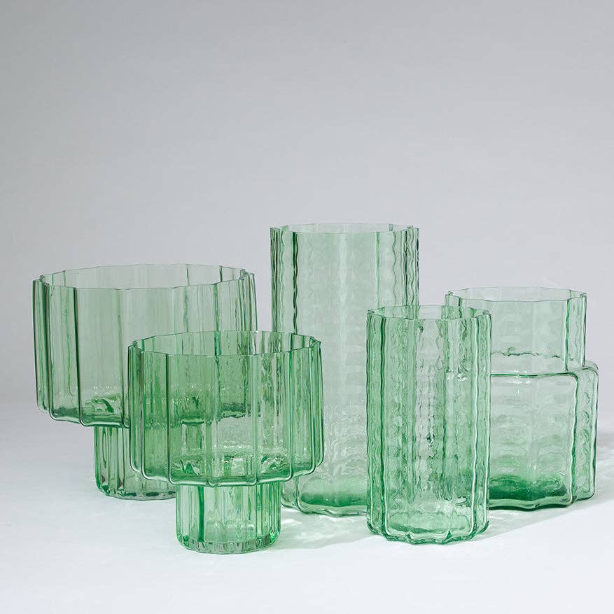 Jelly Glass Vase Green (M)