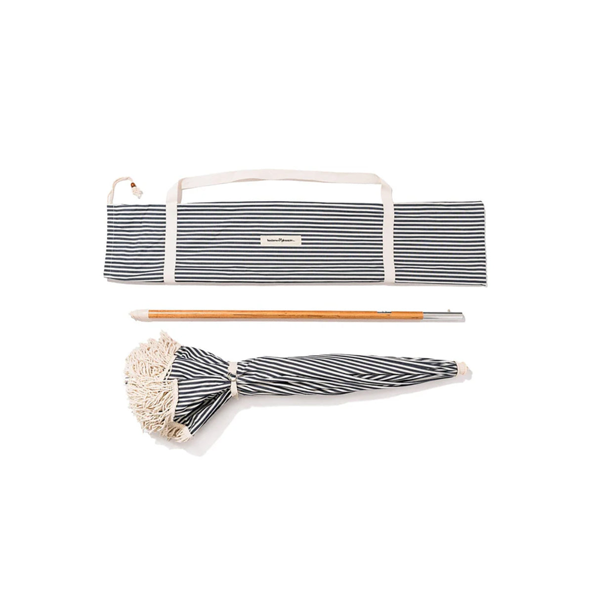 Rio Fringed Umbrella Laurens Navy Stripe