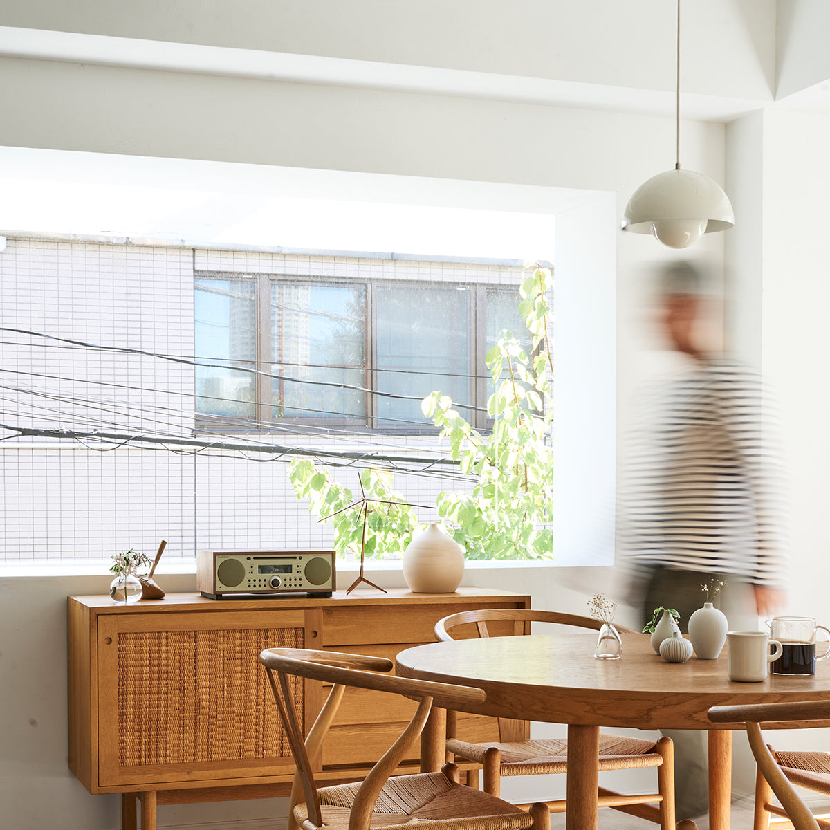 Music System + Walnut/Beige