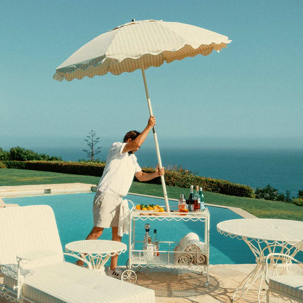 Al Fresco Bar Cart Off White