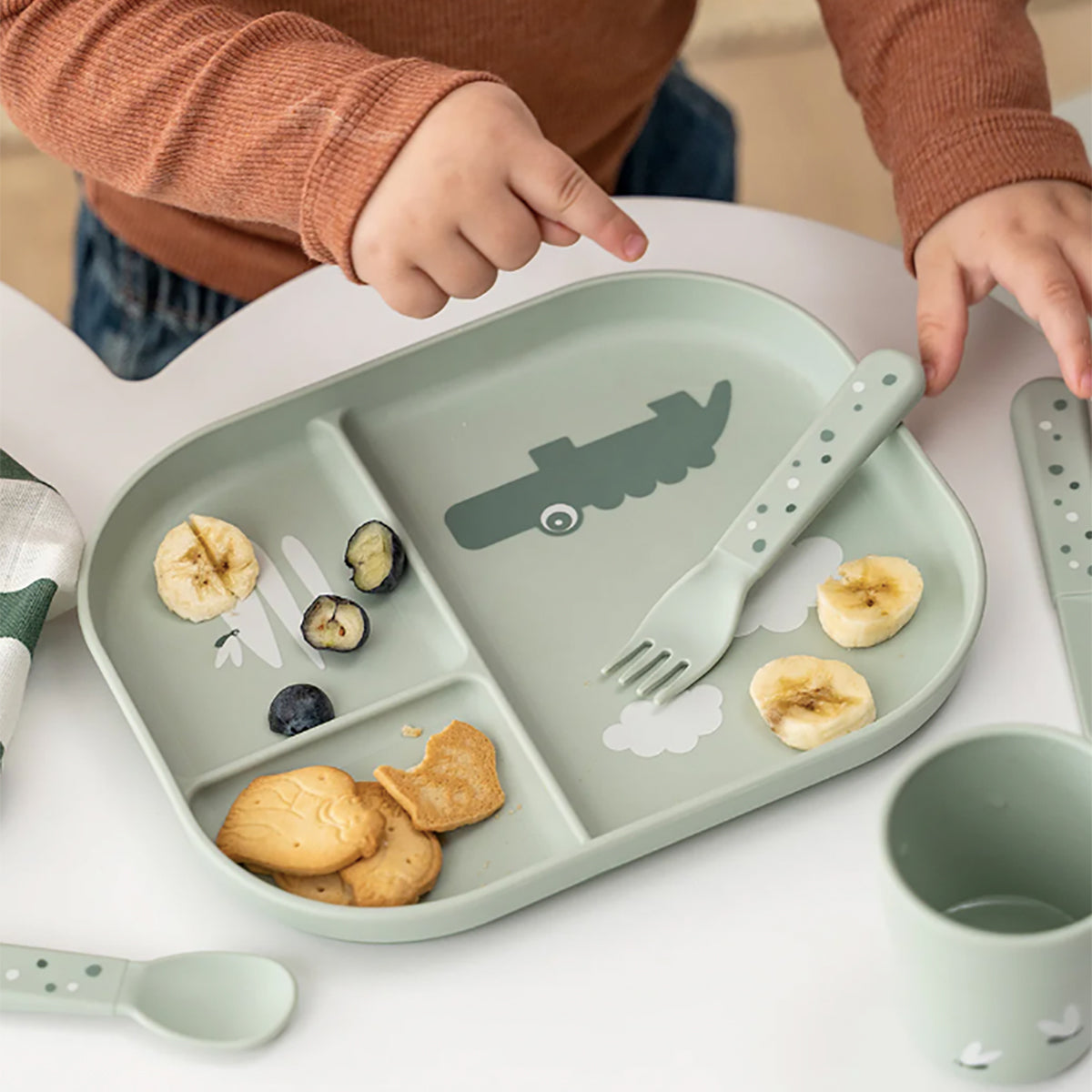Foodie Compartment Plate - Green