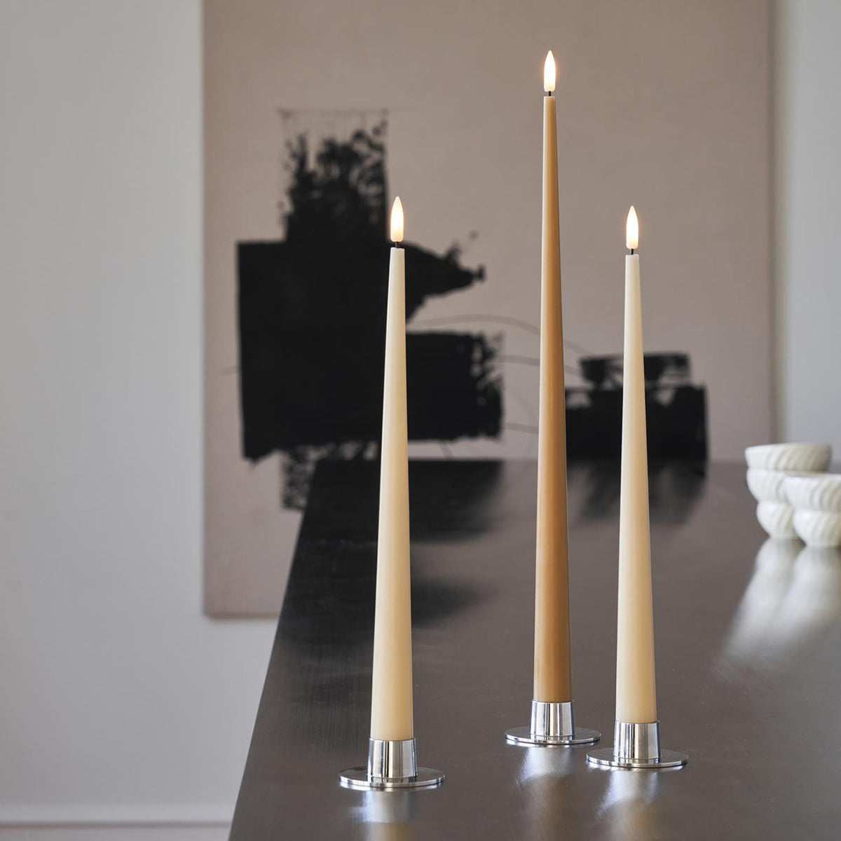 LED Taper Candle 40cm Set/2 Silky no.10