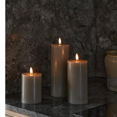 LED Pillar Candle 20cm Caviar no. 77