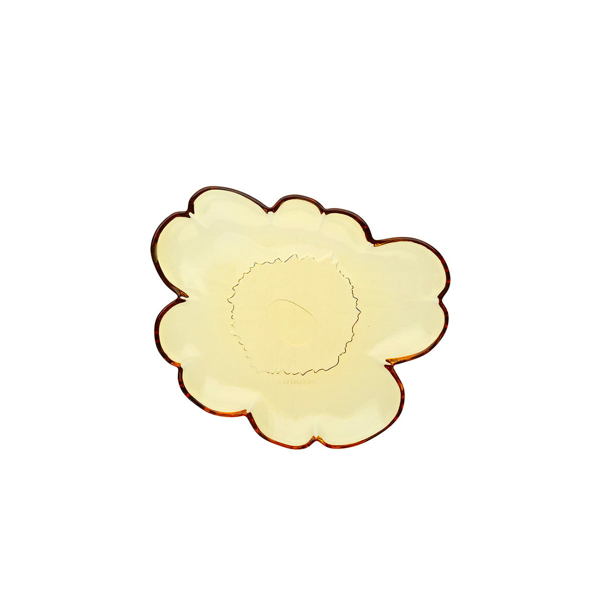 Glass Unikko Plate Amber 20cm