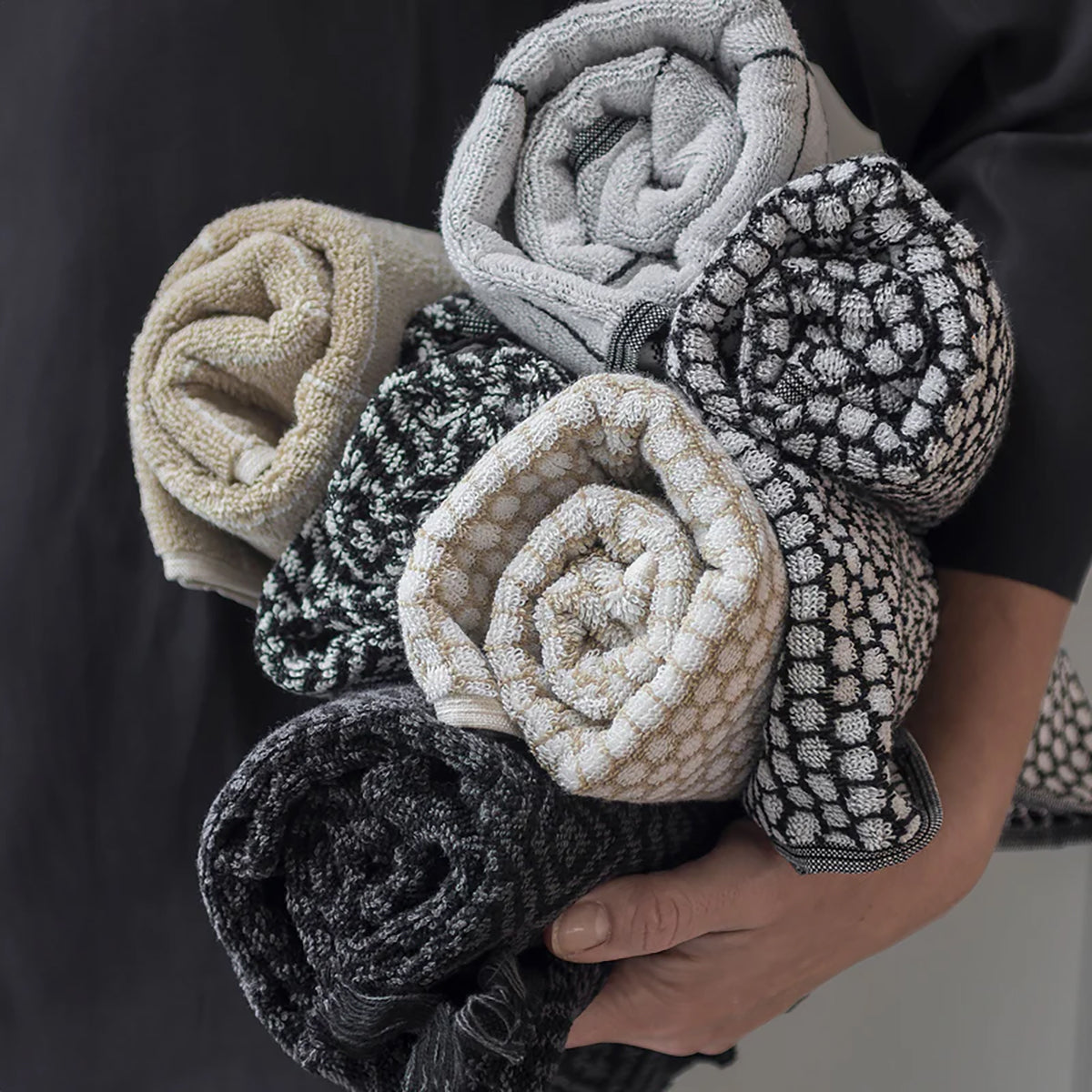 Grid Bath Towel Sand