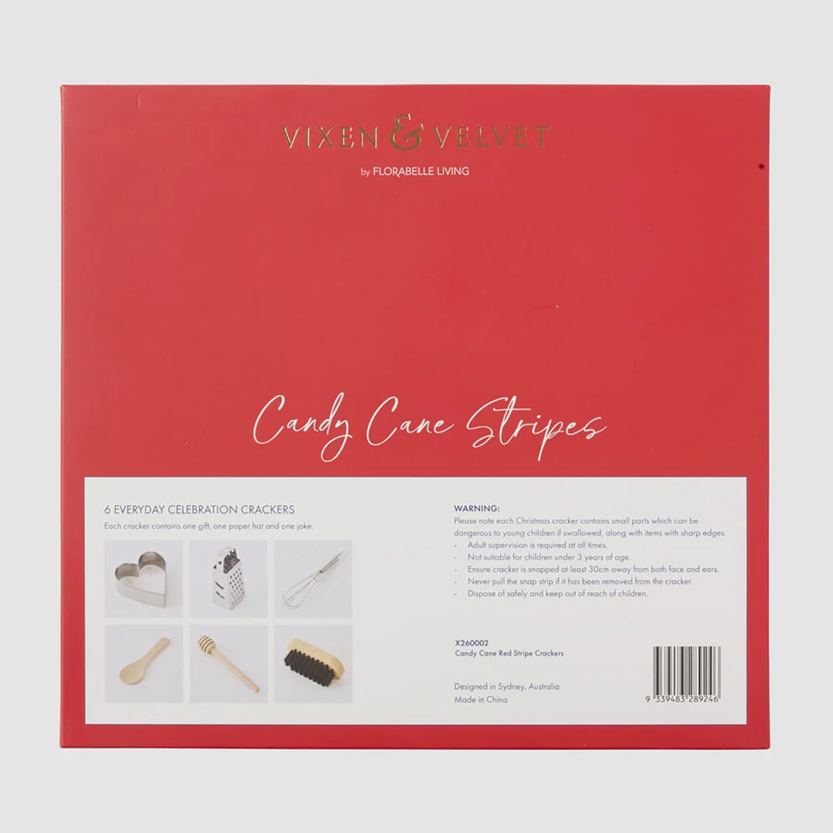 Candy Cane Stripe Crackers Set/6
