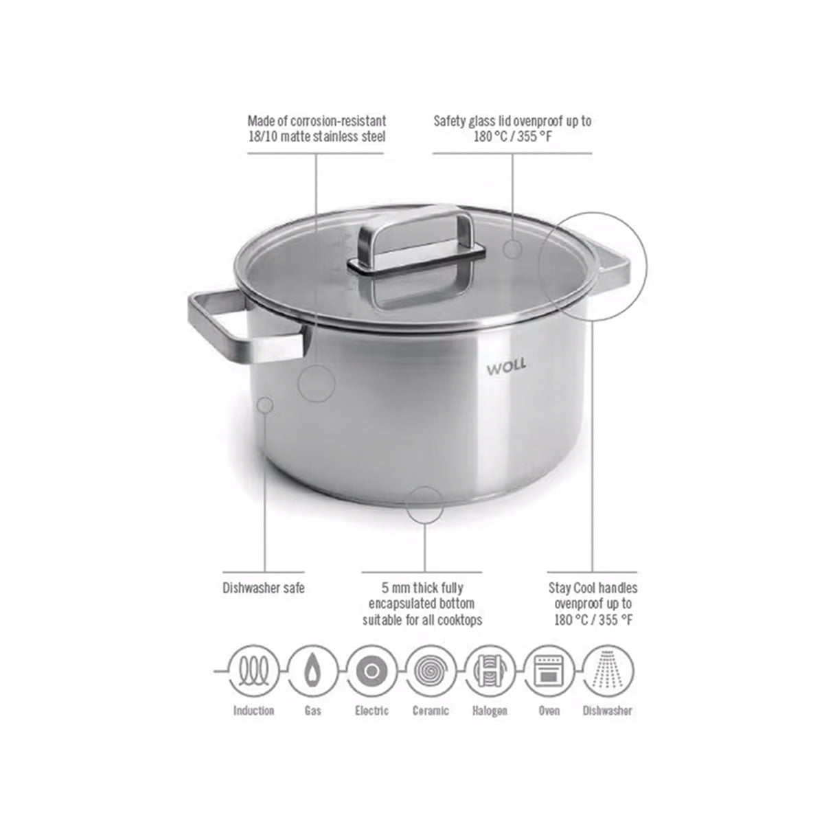 Steel Cook Pot with Lid 20cm / 3.6L