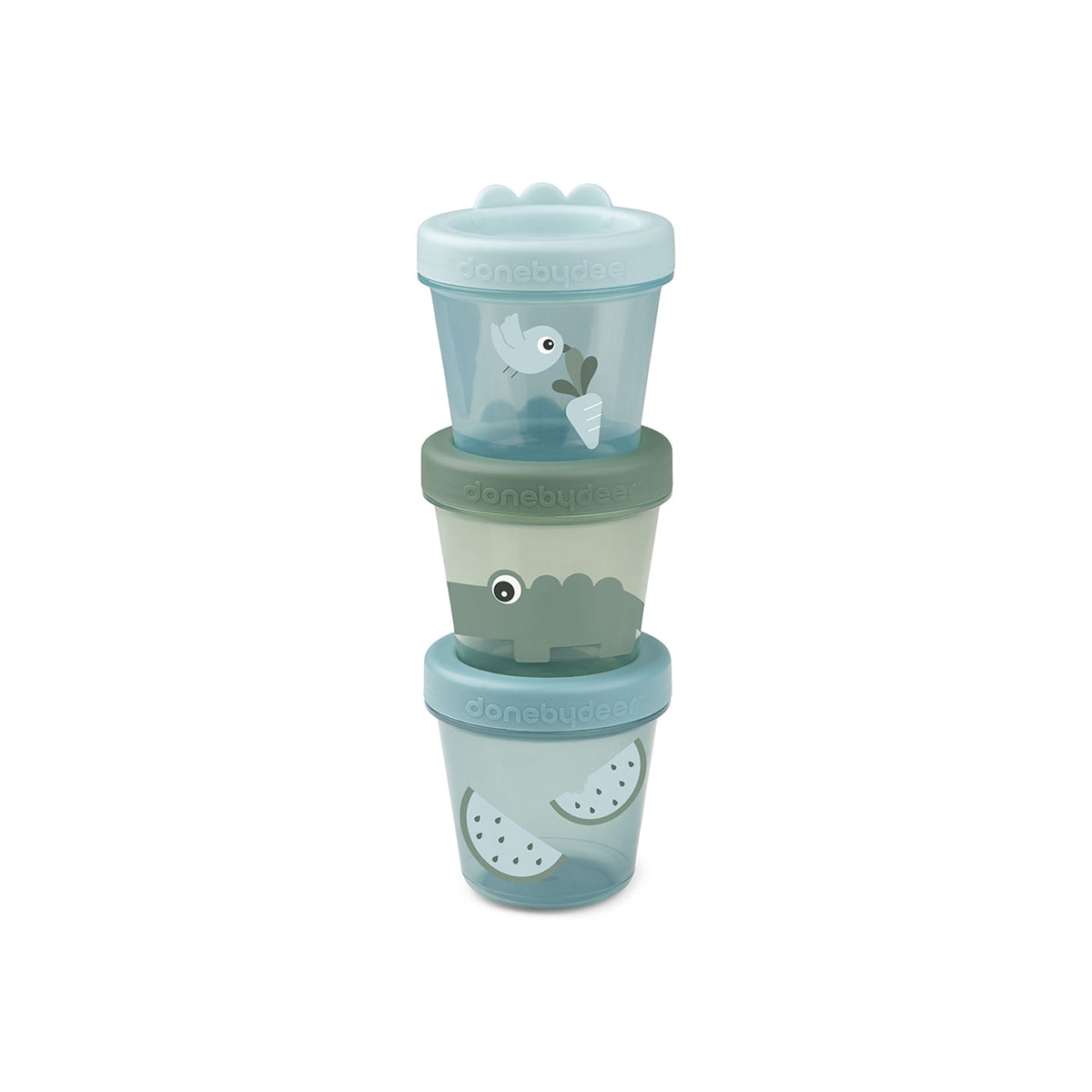 Baby Food Container 3-Pack - Croco -Green