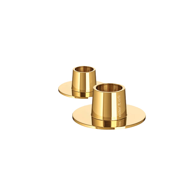 Candle Holder Shiny Gold Set / 2