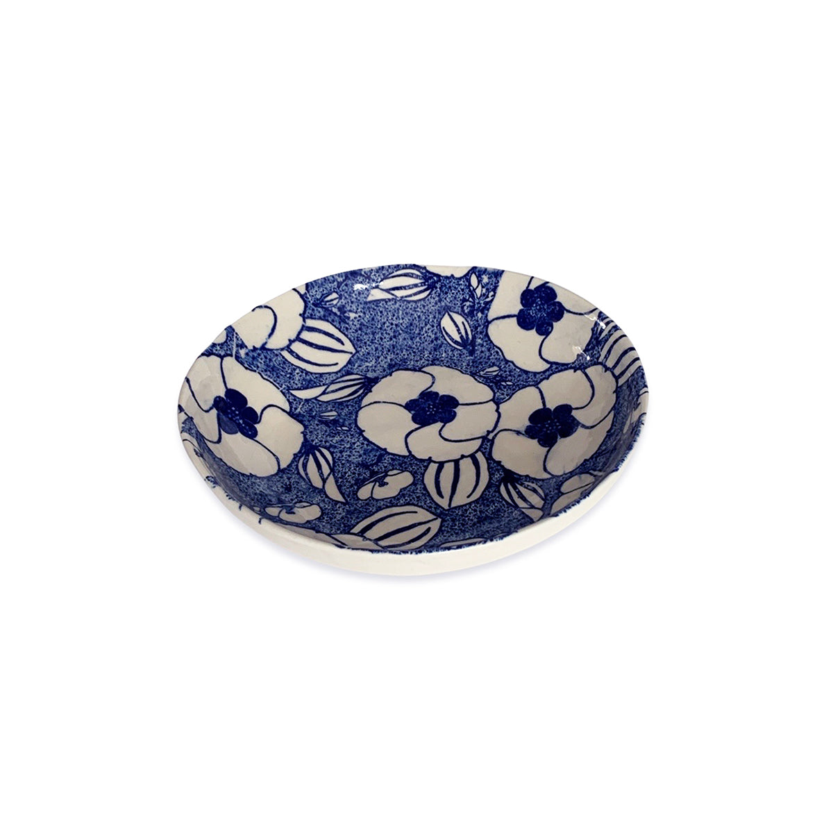 Floral Blue Pasta Bowl Medium