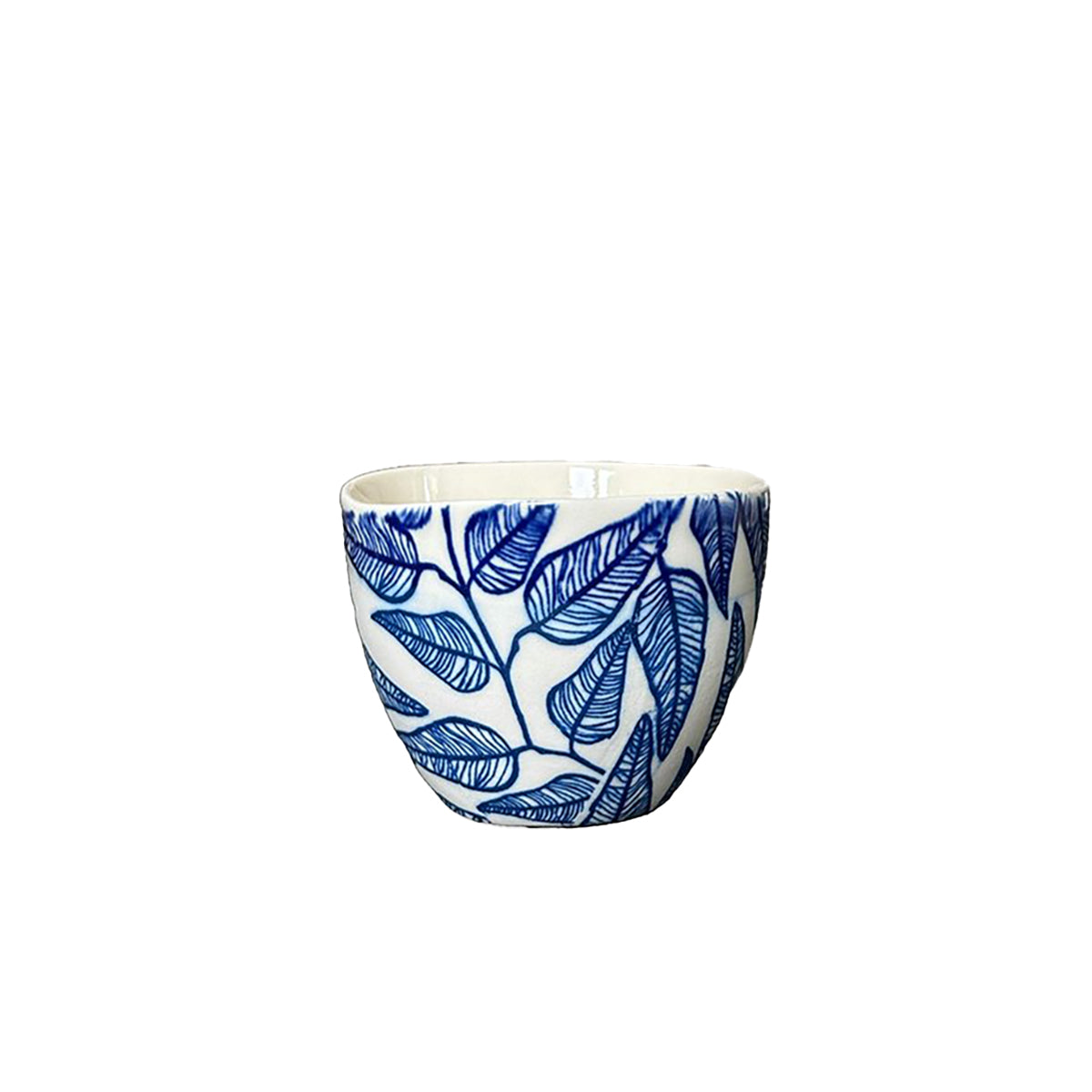 Floral Blue Cappuccino Cup Large