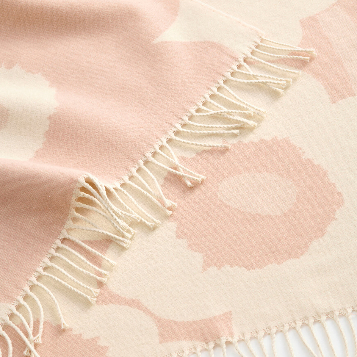 Unikko Jacquard Knit Blanket/Throw Pink
