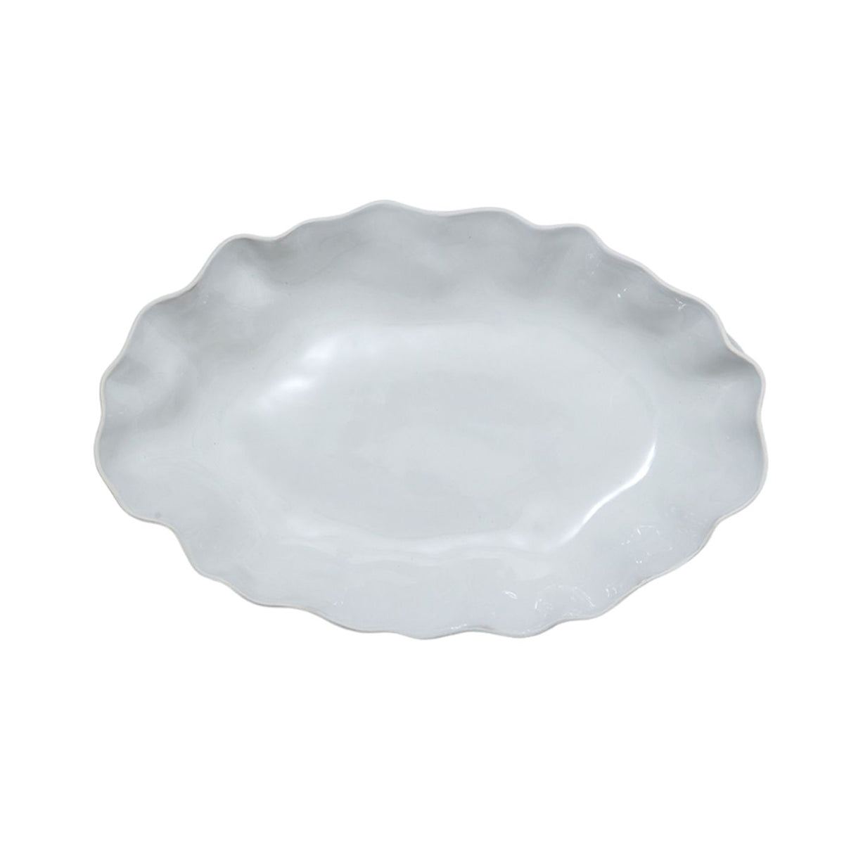 Ruffle Rectangle Platter Extra Large Snow White