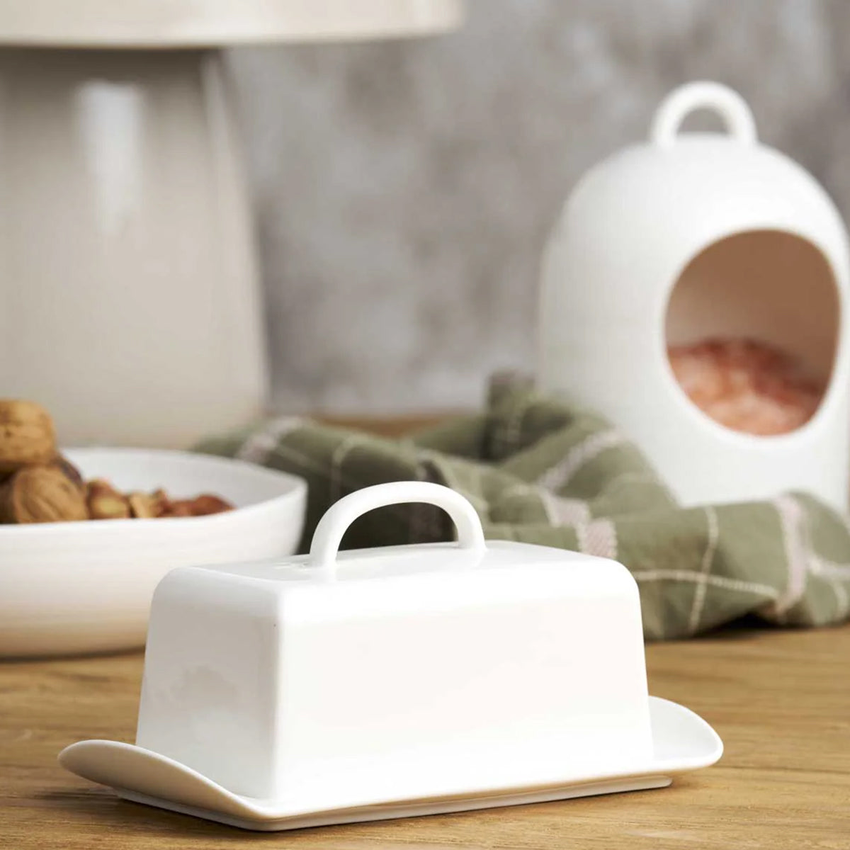 At Home Butter Dish White