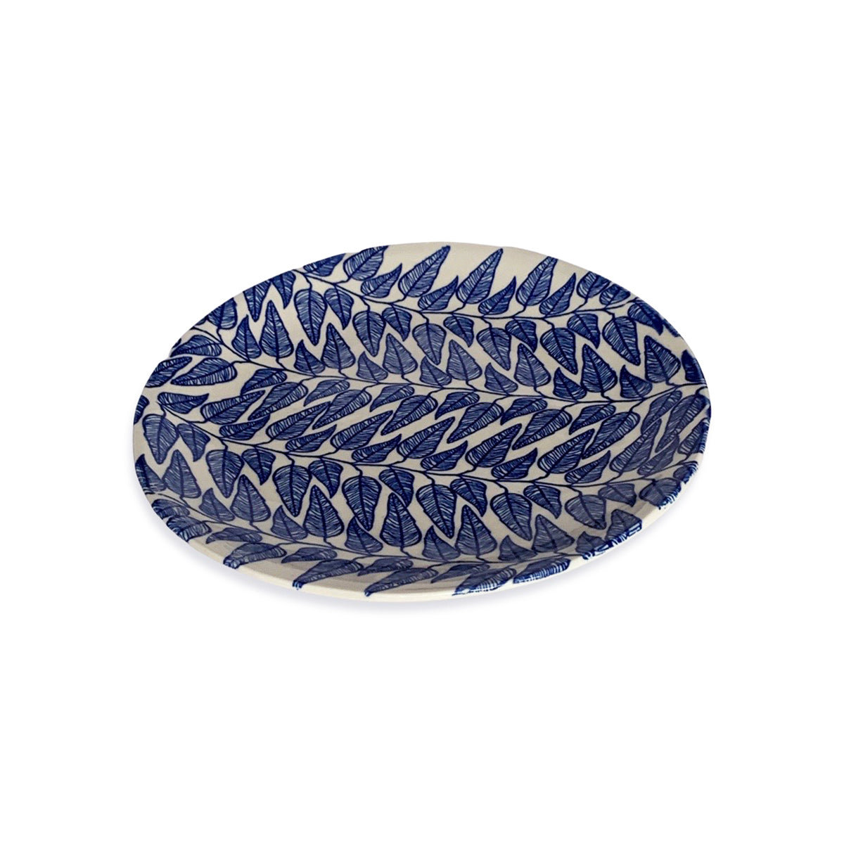 Floral Blue Platter Round