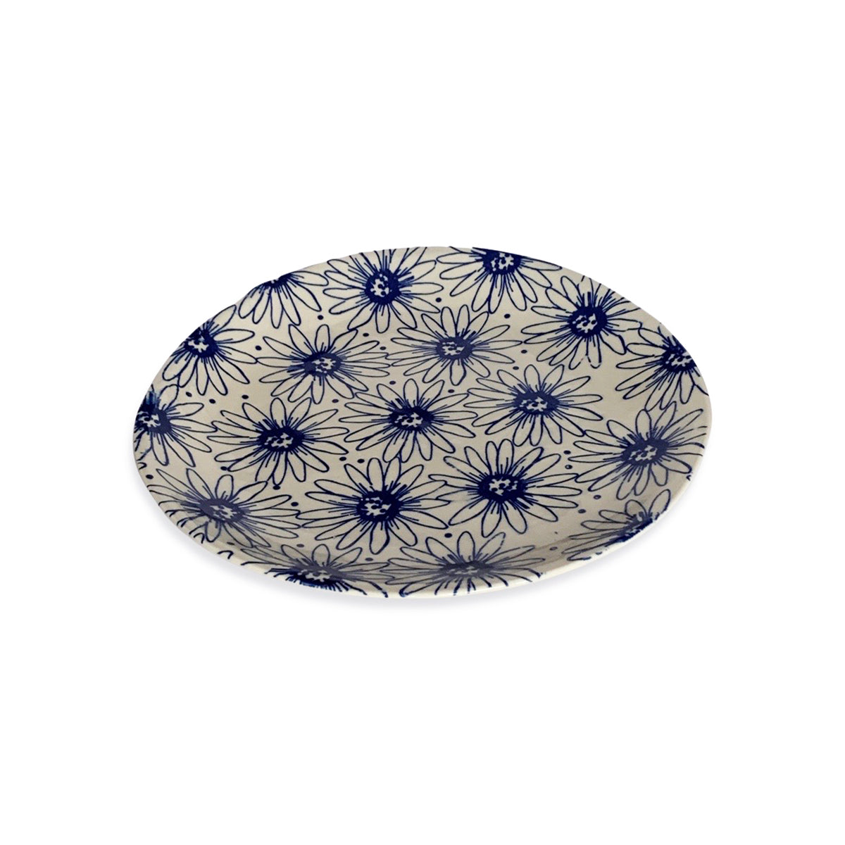 Floral Blue Platter Round