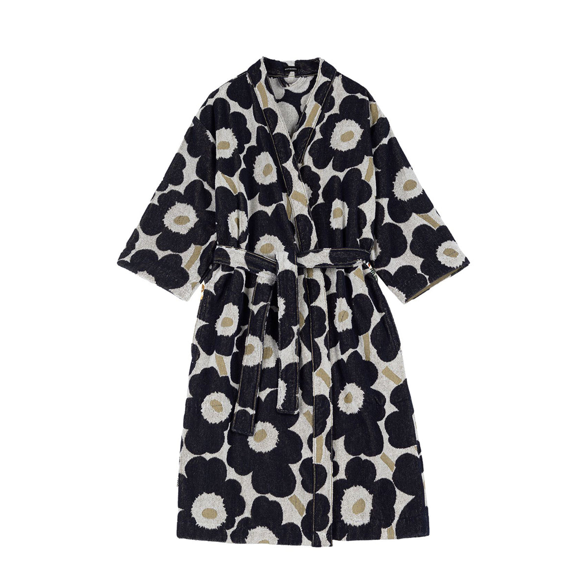 Unikko Terry Bathrobe Navy/Gold/White Small