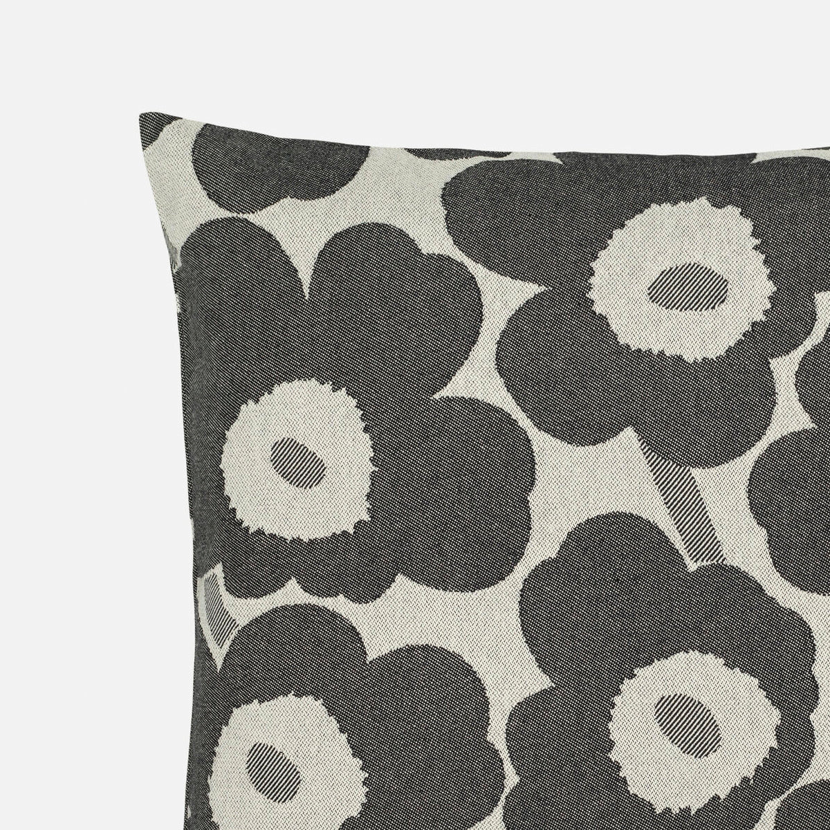 Pieni Unikko Cushion Cover Charcoal and White