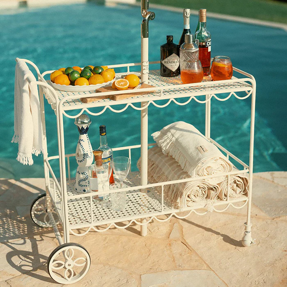Al Fresco Bar Cart Off White
