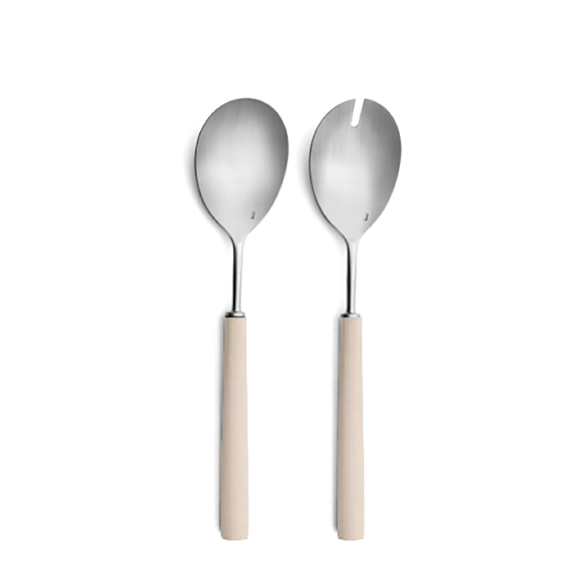 Ebony 'Ivory' Matt Steel Salad Servers