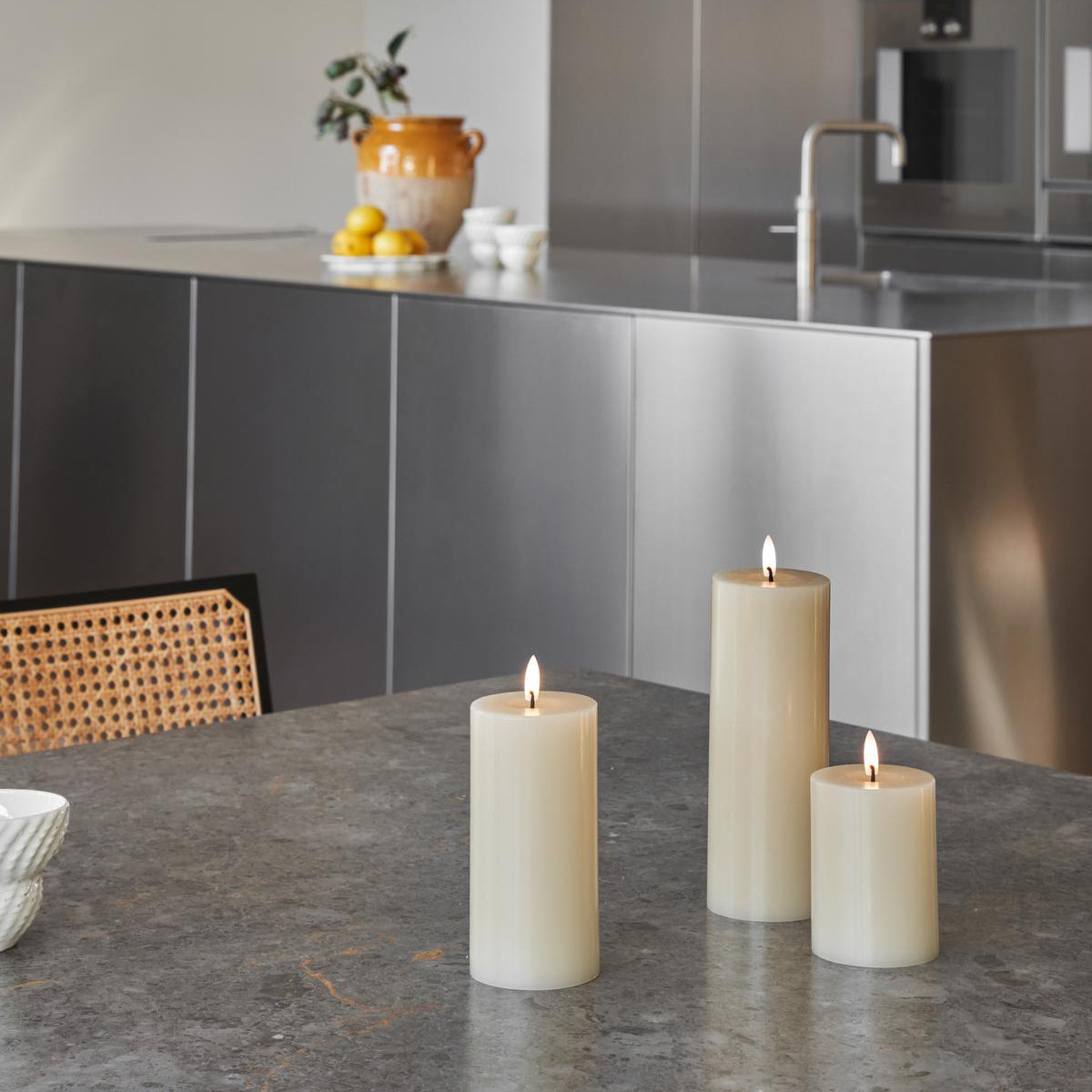 LED Pillar Candle 15cm Ivory no. 06