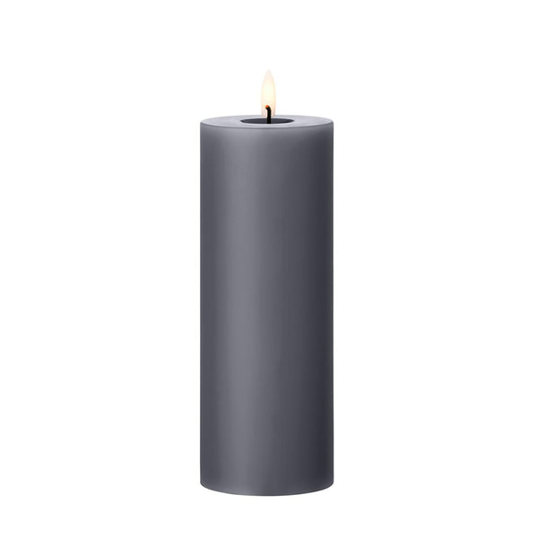 LED Pillar Candle 20cm Dark Slate no. 74