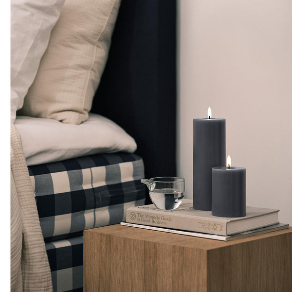 LED Pillar Candle 15cm Dark Slate no. 74