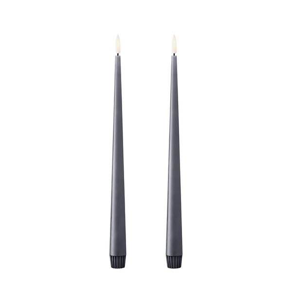 LED Taper Candle 30cm Set/2 Dark Slate no. 74