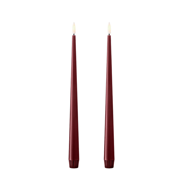 LED Taper Candle 30cm Set/2 Deep Wine no. 44/2