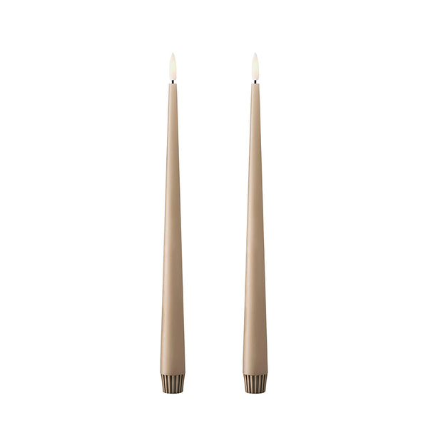 LED Taper Candle 30cm Set/2 Nougat Note no. 18