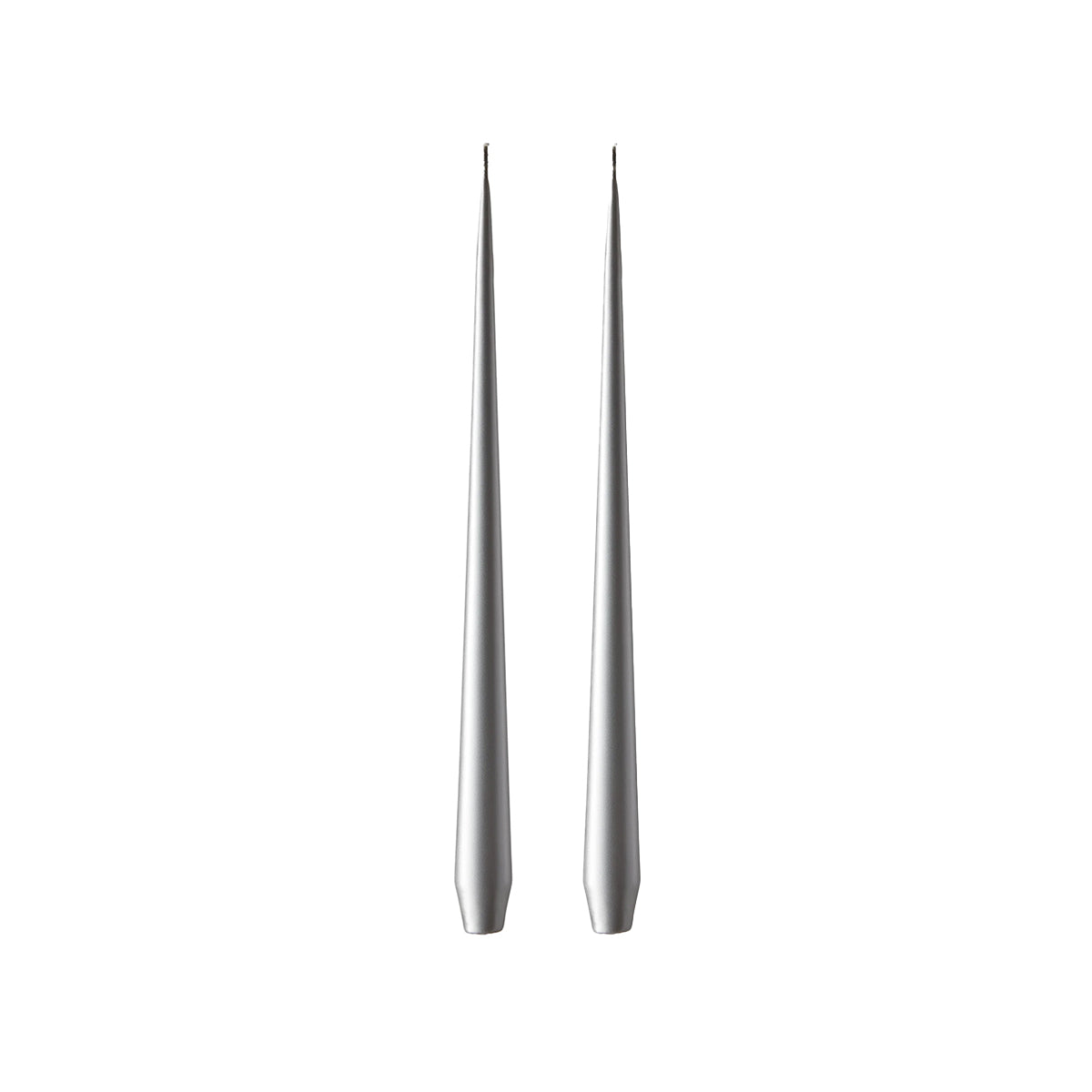 Taper Candle 32cm Silver Metallic no.92 Pair