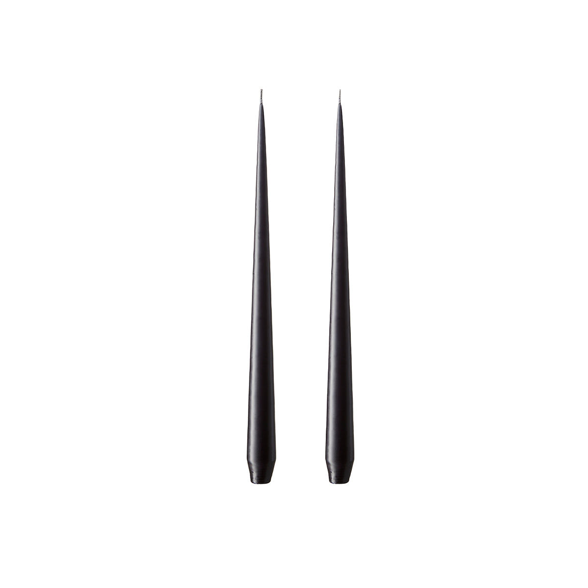 Taper Candle 32cm Raw Black no.75 Pair