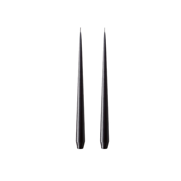 Taper Candle 32cm Raw Black no.75 Pair