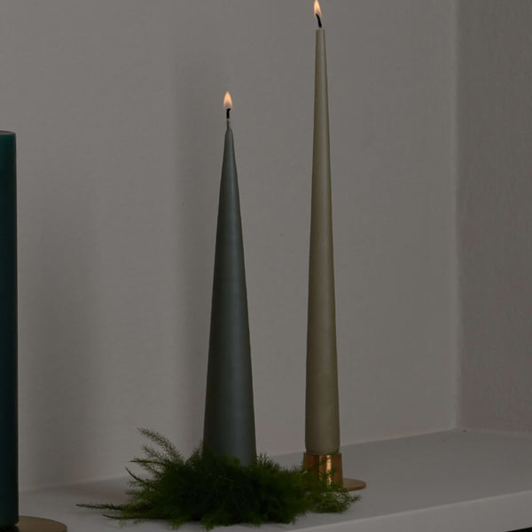 Cone Candle 34cm Green Soil no.70