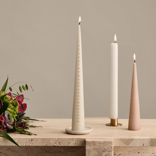 Christmas Calendar Cone Candle 37cm Ivory No.06