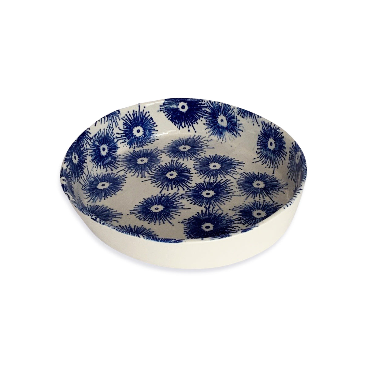 Floral Blue Platter Serving Small