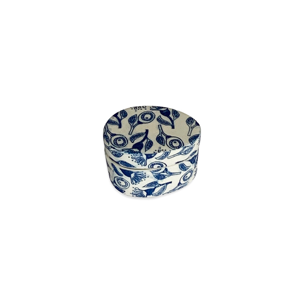 Floral Blue Trinket Box Medium