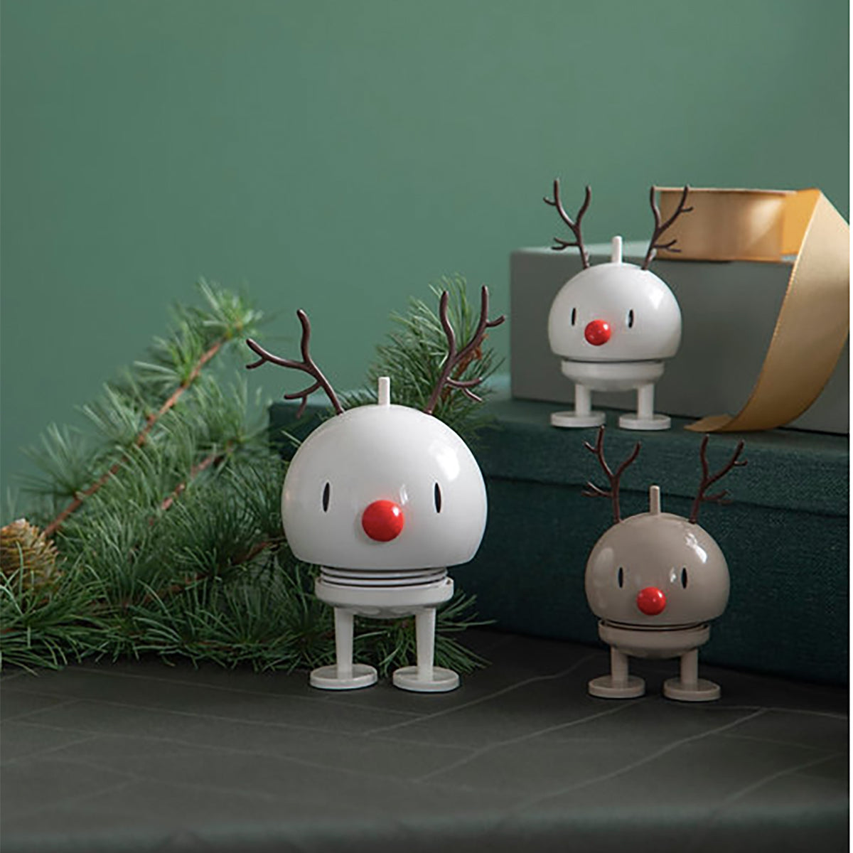 Holiday Reindeer Bumble White Small