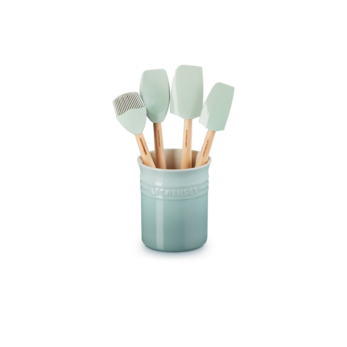 Heritage Stoneware 5pce Utensil Jar Sea Salt