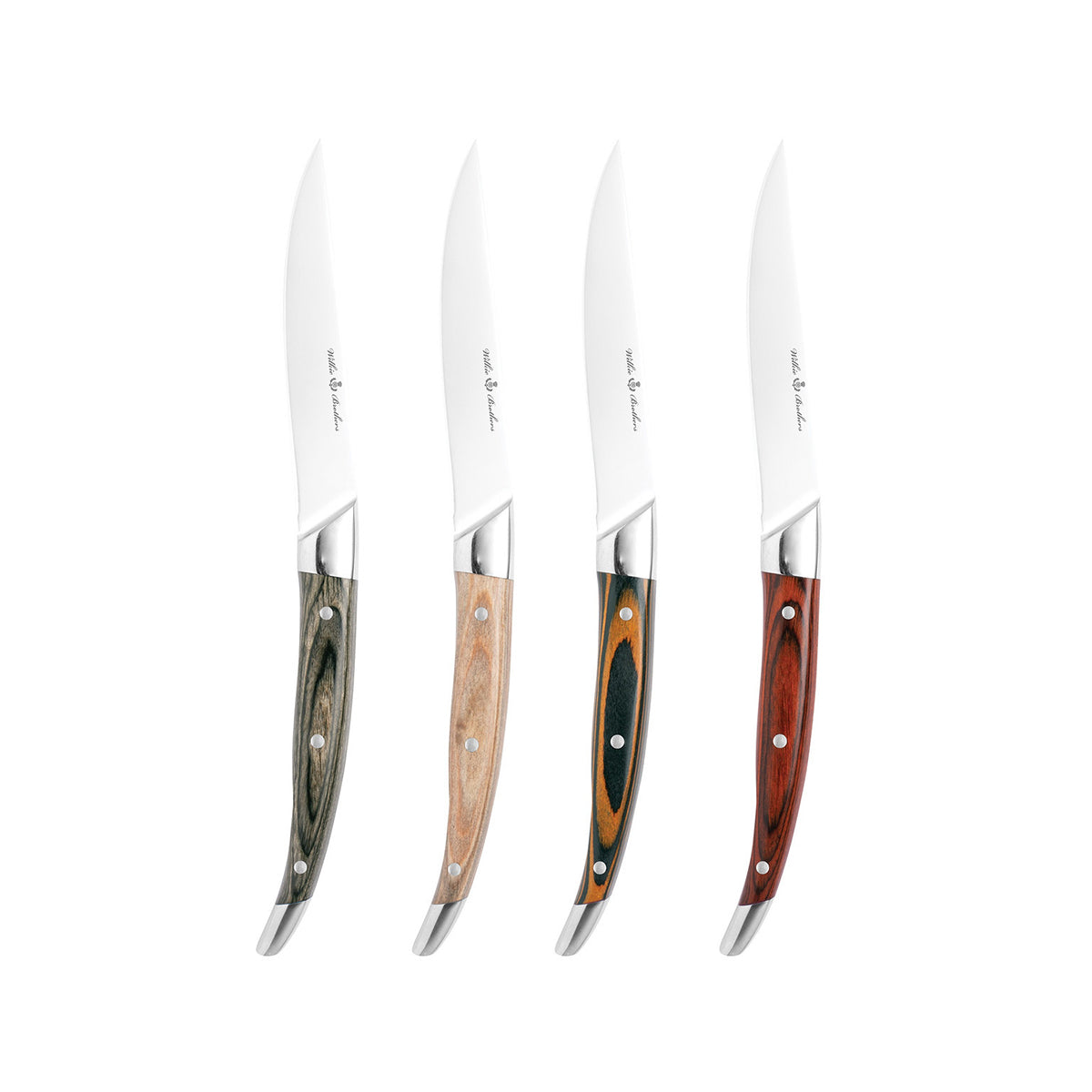 Steak Knife Set Mixed Wood Set / 4