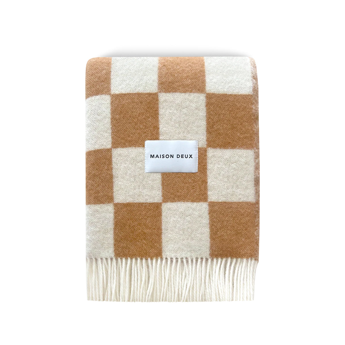 Checkerboard Blanket Terra White