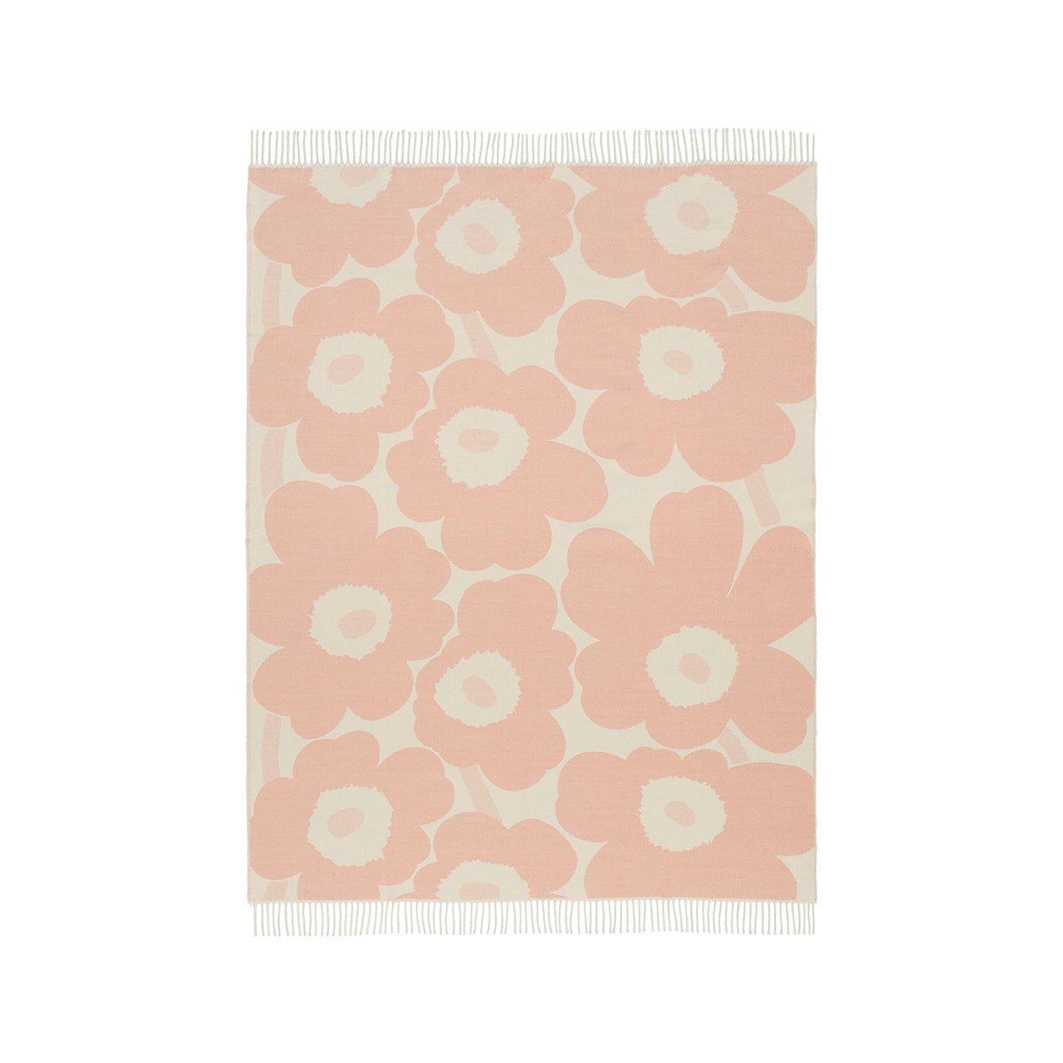 Unikko Jacquard Knit Blanket/Throw Pink