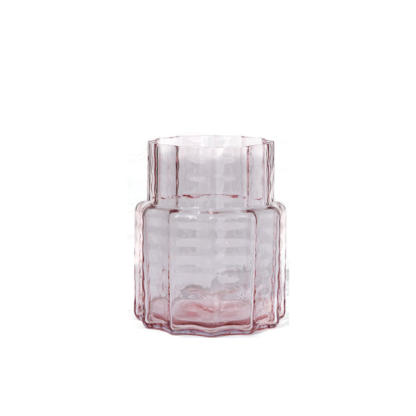 Jelly Glass Vase Squat Pink