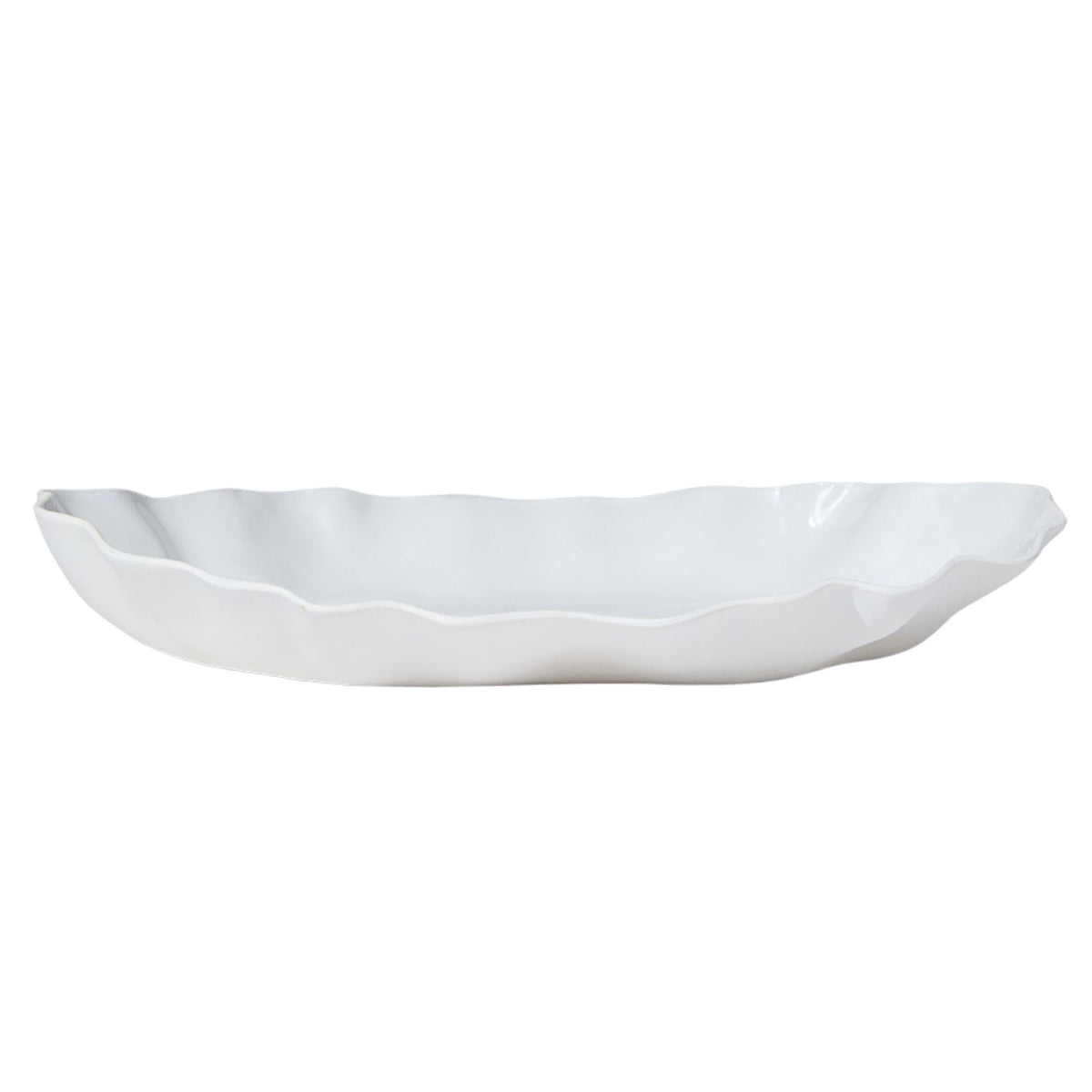 Ruffle Rectangle Platter Extra Large Snow White