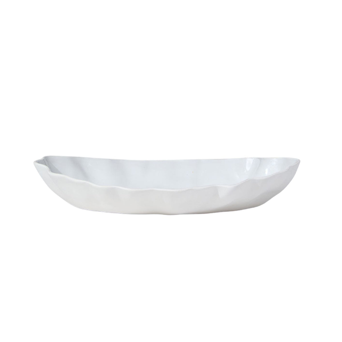 Ruffle Rectangle Platter Medium Snow White