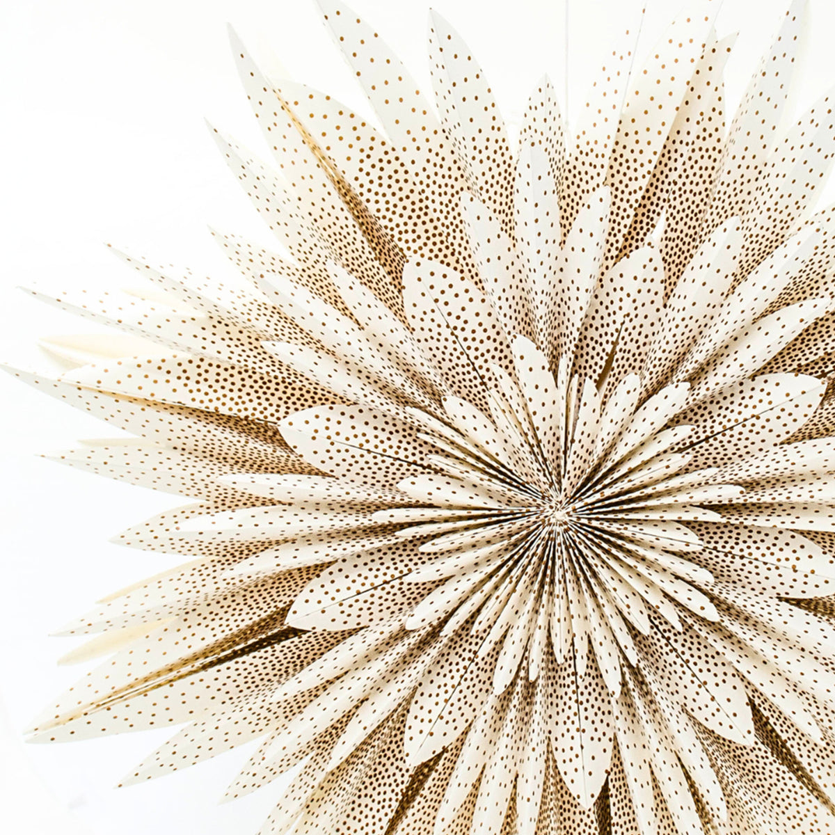 Hanging Paper Snowflake Off-White/Gold Dots 65cm