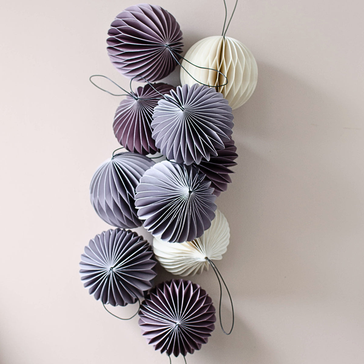 Paper Sphere Ornament Lavender