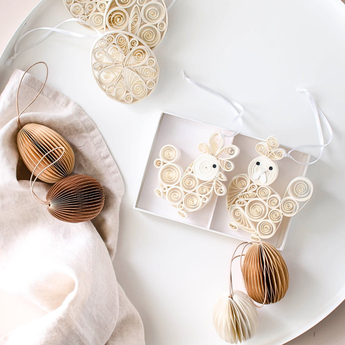 Quilling Chicken and Rooster Set 9cm