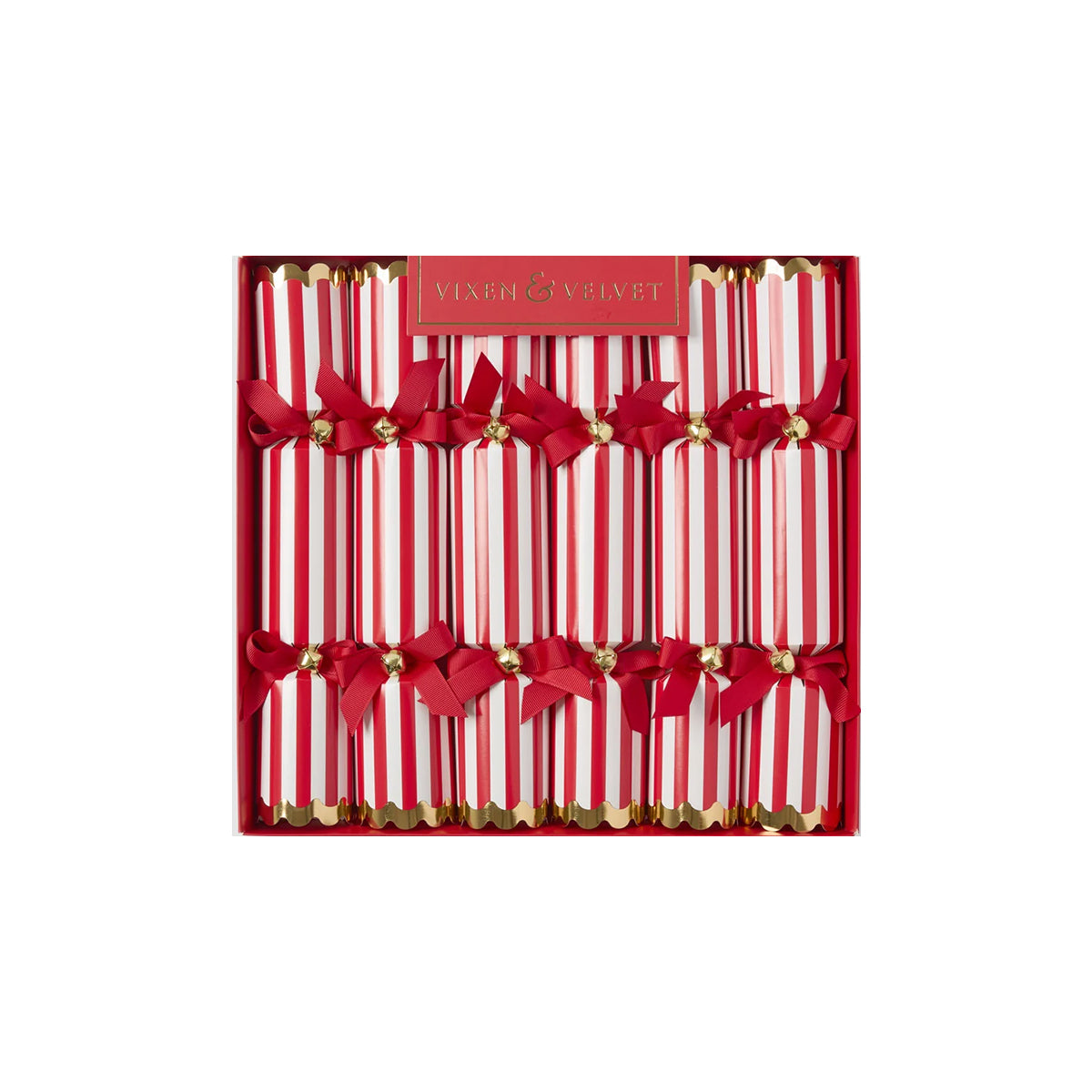 Candy Cane Stripe Crackers Set/6